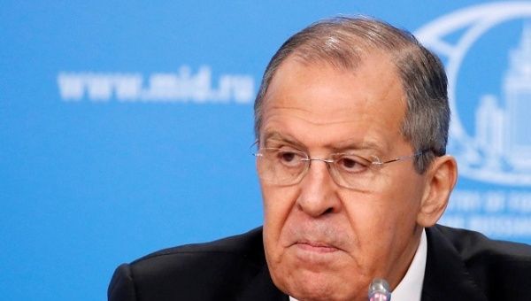Russia's Foreign Minister Sergei Lavrov speaks during the annual news conference in Moscow, Russia January 16, 2019.