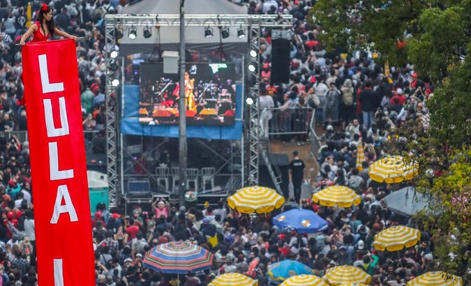 Thousands of Brazilians participate in the 'Free Lula Fest' at the Republic Square in Sao Paulo, Brazil, June 2, 2019.