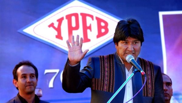 Bolivian President Evo Morales at the 70th anniversary of YPFB December 21, 2016