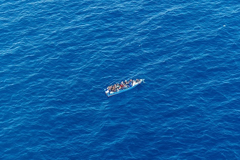 Vessel carrying approx. 20 people in distress, intercepted by Libyan Coastguards.