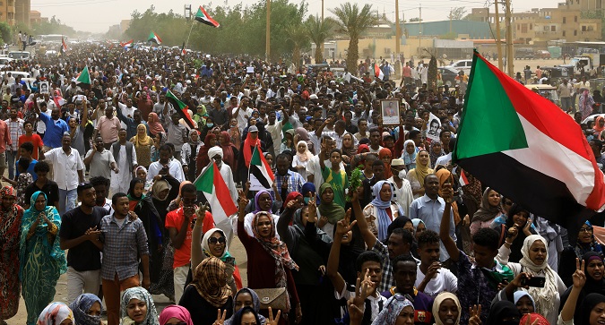 Tens of thousands of people march on the streets demanding the ruling military hand over ruling power to civilians in Sudan.