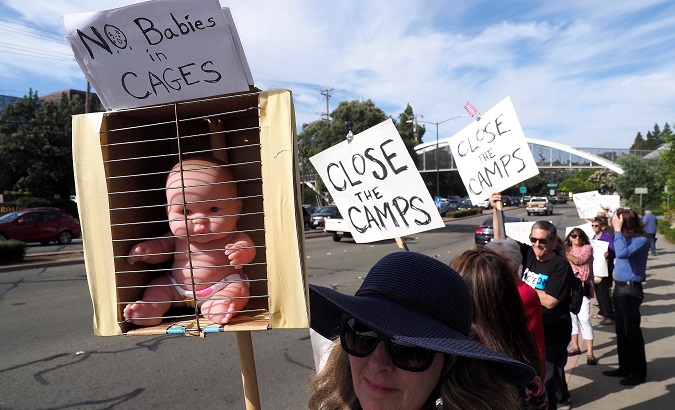 Rally against migrant detention centers in Walnut Creek, USA, July 2, 2019.