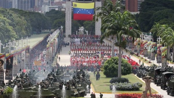Military parade today in Caracas