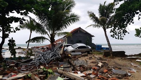 An earthquake hit Indonesia leading to a tsunami warning. 