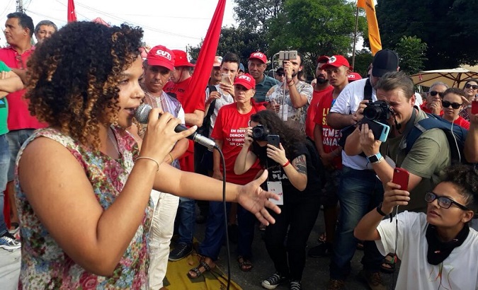The National Union of Students Vice President Jessy Dayane in Curitiba, Brazil, April 9, 2018