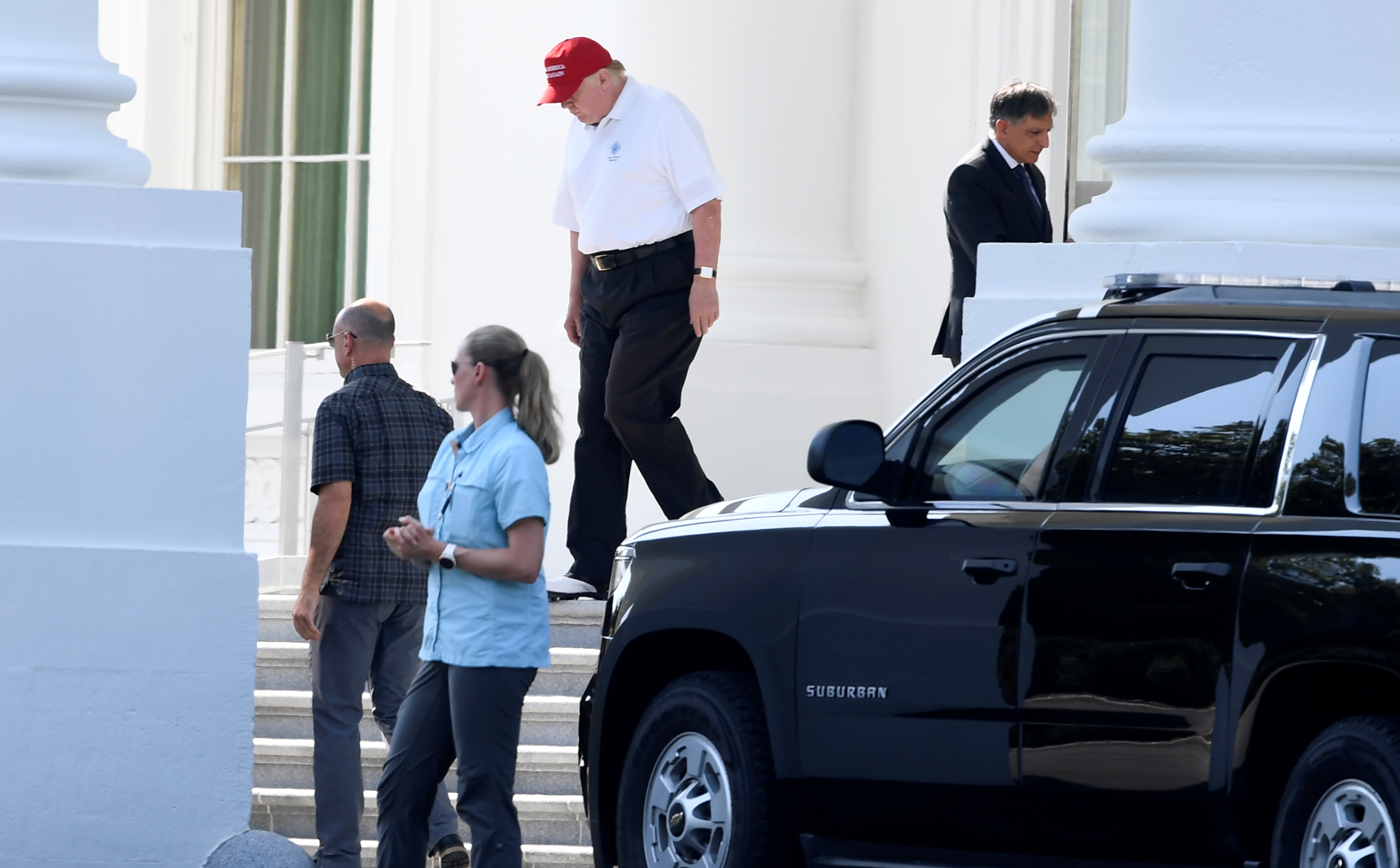 President Trump departs White House for trip to Trump National Golf Club