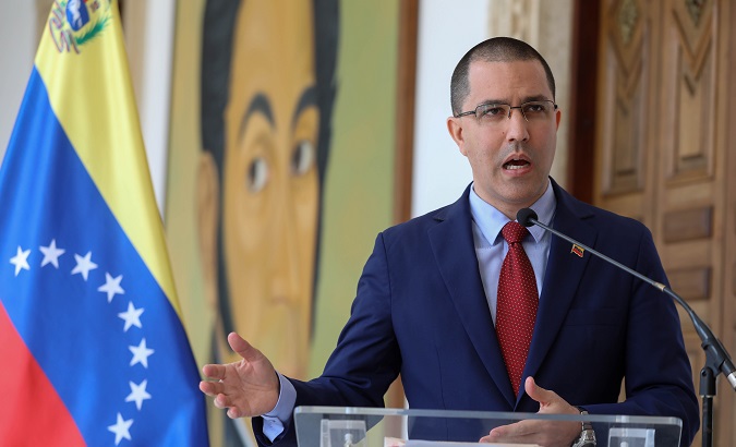 Foreign Minister Jorge Arreaza at The Yellow House in Caracas, Venezuela, January 12, 2019.