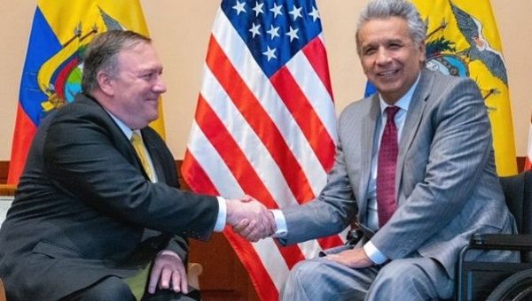 U.S. Secretary of State Mike Pompeo met Saturday with Ecuador’s President Lenin Moreno.