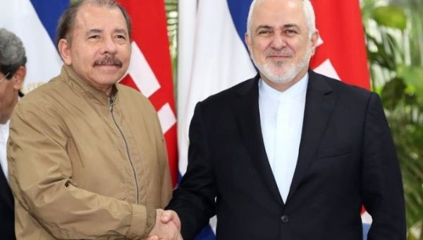 Nicaragua's President Daniel Ortega and Iran's Foreign Minister Javad Zarif celebrated the nations' anniversary of their respective 1979 revolution. 