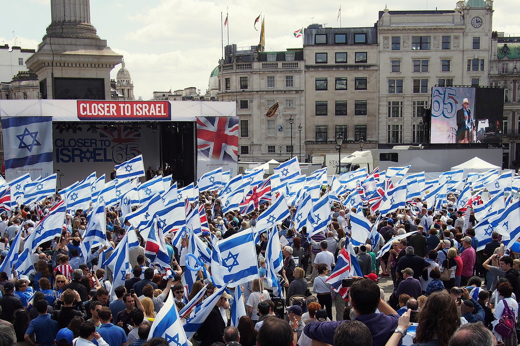 Pro-Israel rally in Trafalgar Square, London