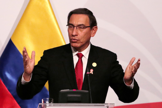 Peru's President Martin Vizcarra, speaks during the 4th Pacific Alliance Summit in Lima