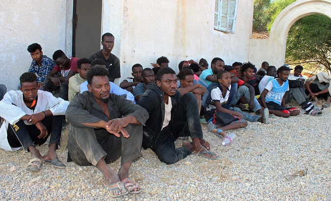 Migrants rescued by Libyan coast guard in a town east of Tripoli, Libya July 26, 2019.