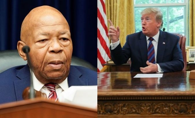 Elijah Cummings (left) has been asked by the U.S. President Donald Trump to clean his rat and rodent-infested district of Baltimore.