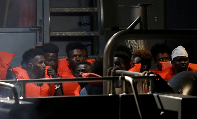 Migrants recued by the German ship Alan Kurdi  in Valletta, Malta July 7, 2019.