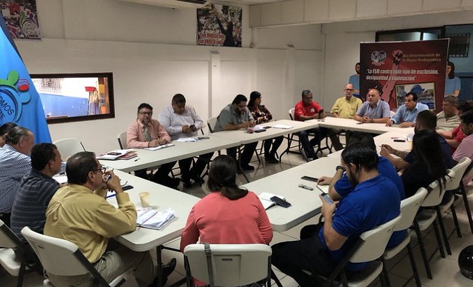 The Trade Union Front gathers to strike in support of Costa Rican Social Security.