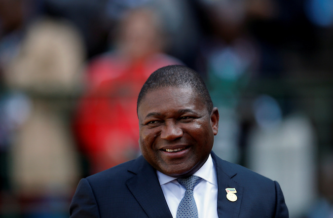 Mozambique's President Filipe Jacinto Nyusi arrives for the inauguration of Cyril Ramaphosa as South African president, at Loftus Versfeld stadium in Pretoria, South Africa May 25, 2019.