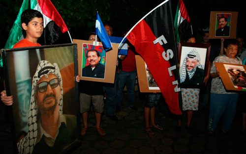 Nicaraguans rally in solidarity with Palestine in 2010, following the Israeli attack on the Gaza aid flotilla