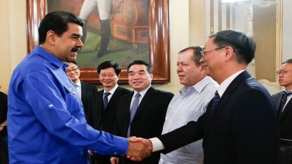 The announcement was made after a work meeting between Venezuela's president and a Chinese delegation.