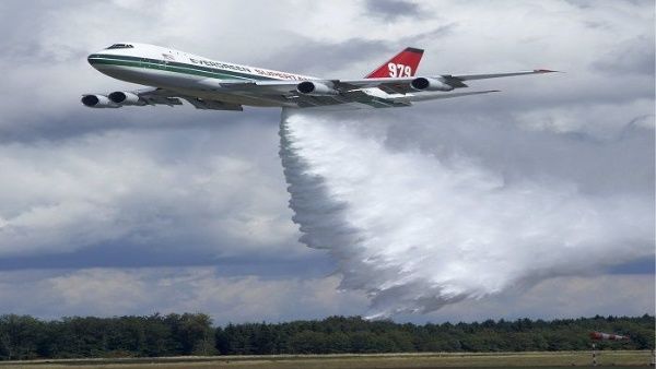 The Boeing 747 supertanker in action.