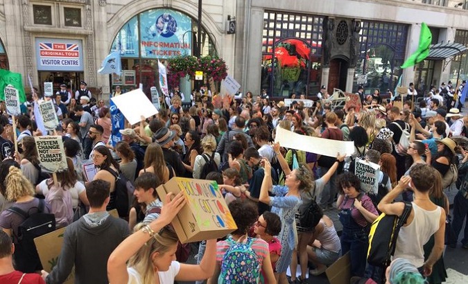 Demonstrations outside the Brazilian Embassy in London, U.K, August 23, 2019.