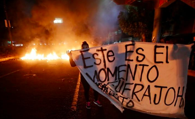 protests demanding the resignation of Honduran President Juan Orlando Hernandez in June 2019