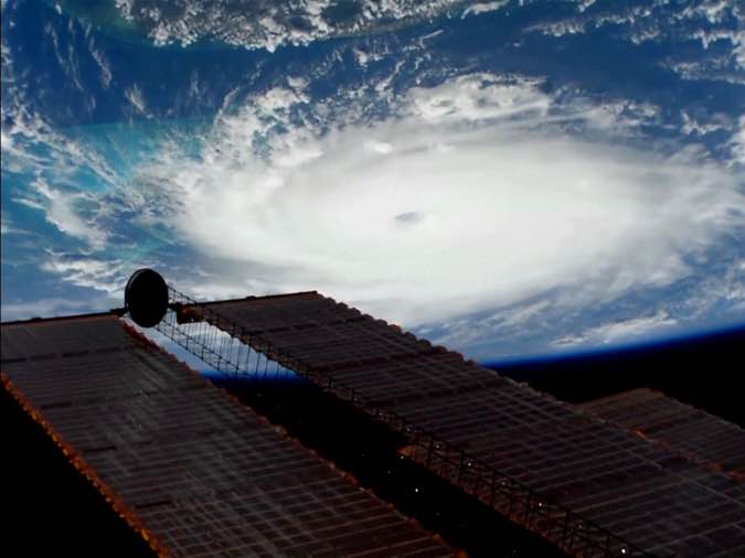 Hurricane Dorian is viewed from the International Space Station September 1, 2019 in a still image obtained from a video.
