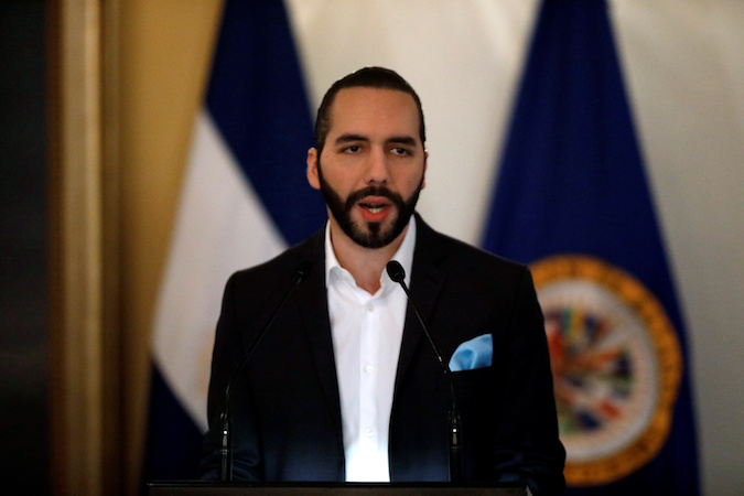 El Salvador's President Nayib Bukele signing an agreement to create the International Commission Against Impunity in El Salvador (CICIES), El Salvador September 6, 2019.