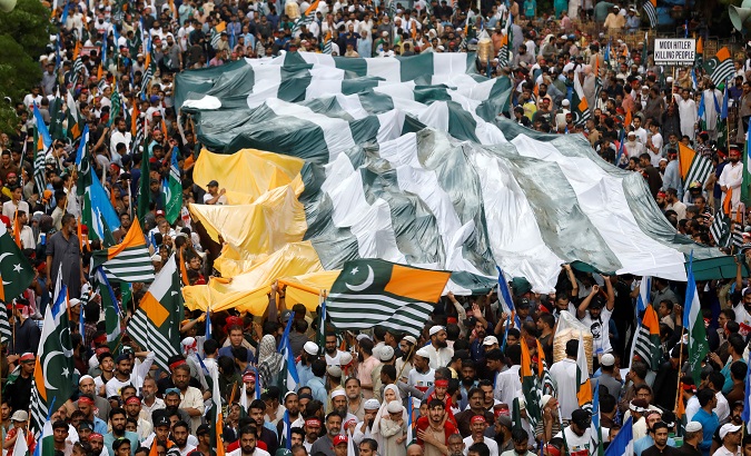 Pakistani police arrested 22 pro-independence protesters in its part of Kashmir.