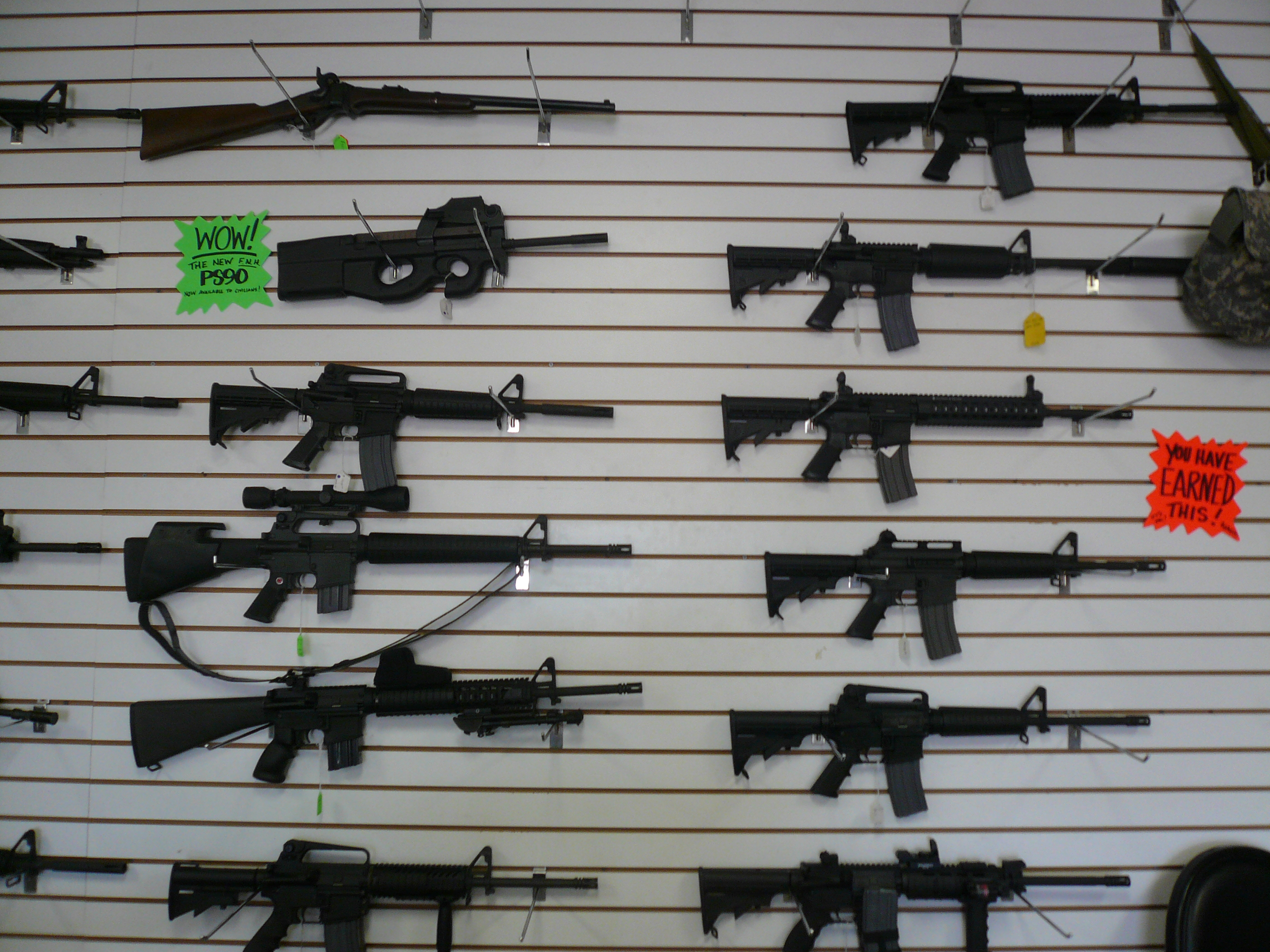 Guns for sale in Las Vegas, many are then smuggled into Mexico, fueling the country's insecurity crisis.