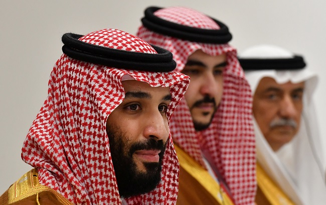 Saudi Arabia's Crown Prince Mohammed bin Salman attends a meeting with Russia's President Vladimir Putin on the sidelines of the G20 Summit in Osaka, Japan June 29, 2019.