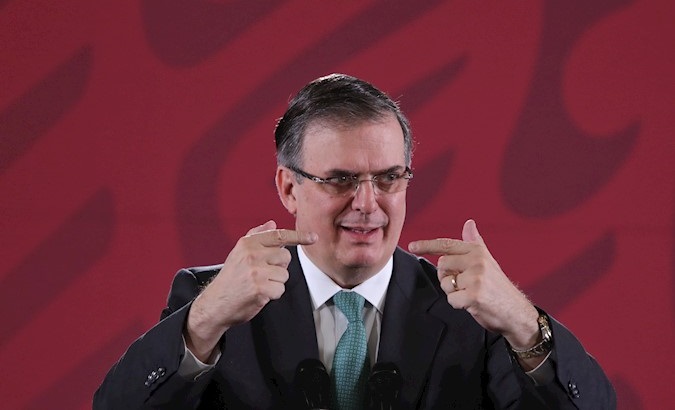 Foreign Minister Marcelo Ebrard at the National Palace in Mexico City, Mexico, Sep. 6, 2019.