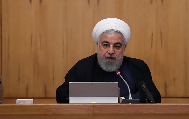 Iranian President Hassan Rouhani speaks during the cabinet meeting in Tehran, Iran, September 18, 2019.
