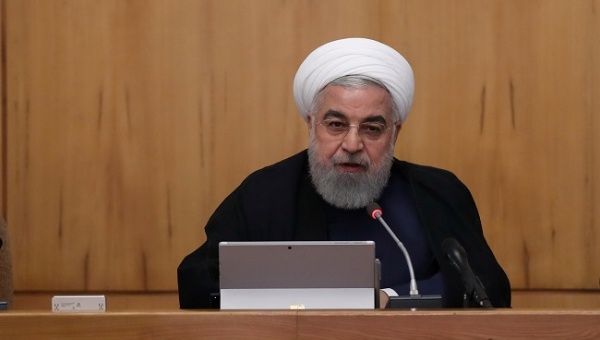 Iranian President Hassan Rouhani speaks during the cabinet meeting in Tehran, Iran, September 18, 2019.