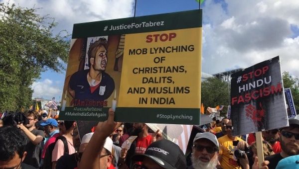 Progressives protesting against Indian Prime Minister Narendra Modi's visit in Houston, Texas. 