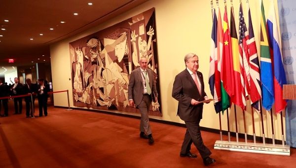 U.N. Secretary General Guterres arrives during the 2019 United Nations Climate Action Summit at U.N. headquarters in New York City, New York, U.S.