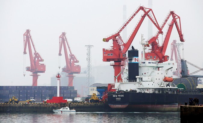 A crude oil tanker is seen at Qingdao Port, Shandong province, China, April 21, 2019.