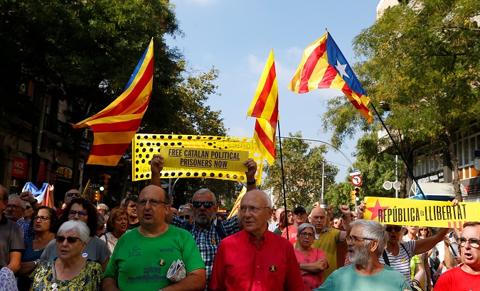March at the second anniversary of the October 1st pro-independence referendum in Barcelona, Spain, Oct. 1, 2019.