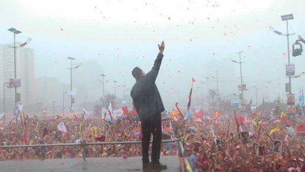 Hugo Chavez giving his last electoral campaign speech during his lifetime on Oct. 4, 2012