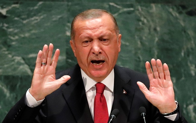 Turkey's President Recep Tayyip Erdogan addresses the 74th session of the United Nations General Assembly at U.N. headquarters in New York City, New York, U.S., September 24, 2019.