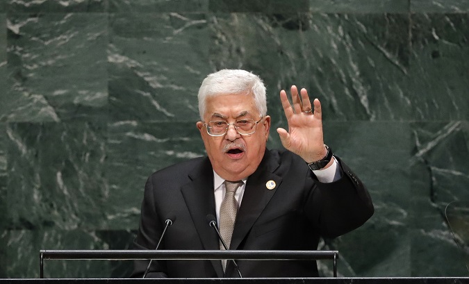 Palestinian President Mahmoud Abbas addresses the 74th session of the United Nations General Assembly at U.N. headquarters in New York City, New York, U.S.