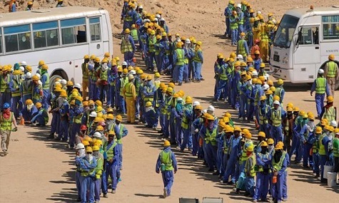 Hundreds of thousands of workers are being exposed to fatal levels of heat stress, toiling in temperatures up to 45C for up to 10 hours a day in Qatar.