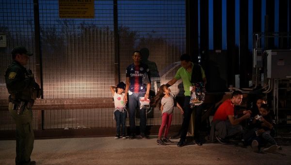 Migrant families from Honduras turn themselves to U.S. Border Patrol to seek asylum following an illegal crossing of the Rio Grande in Hidalgo, Texas, U.S., August 23, 2019.