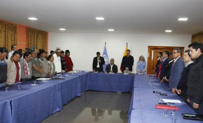 United Nations-backed dialogue table installed between Lenin Moreno's governement and leaders of Indigenous organizations reached a historic deal Sunday.