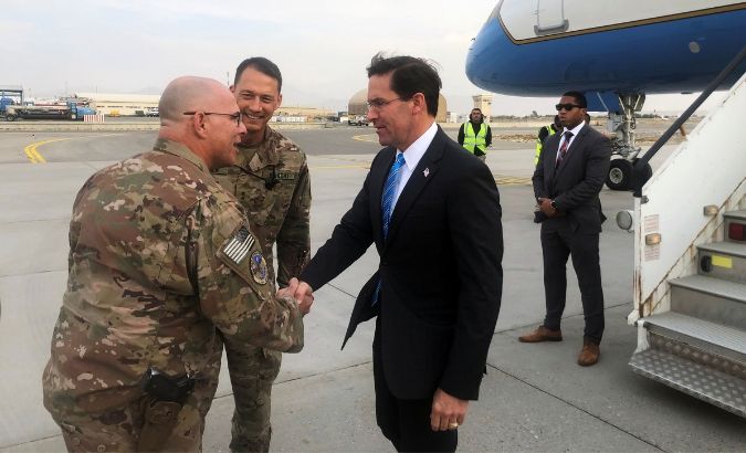 U.S. Defense Secretary Mark Esper arrives in Kabul, Afghanistan October 20, 2019.