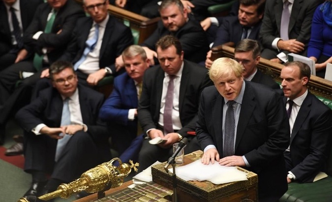 U.K. Prime Minsiter Boris Johnson in Parliament last Saturday.