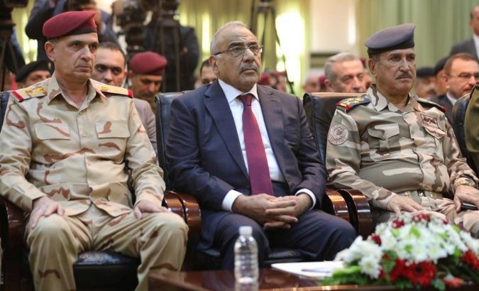 Iraqi Prime Minister Adel Abdul Mahdi attends the celebration ceremony of the first anniversary of defeating Islamic state in Baghdad, Iraq, December 10, 2018.
