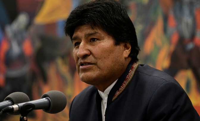 Bolivia's President Evo Morales speaks during a news conference at the presidential palace La Casa Grande del Pueblo in La Paz, Bolivia, October 24, 2019.