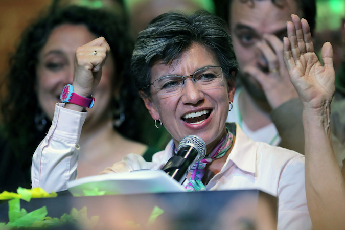 Claudia Lopez, mayoral candidate for Bogota, speaks after winning local elections in Bogota, Colombia October 27, 2019.