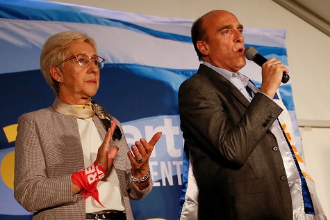 Uruguay's presidential candidate Daniel Martinez and his Vice President candidate Graciela Villar.