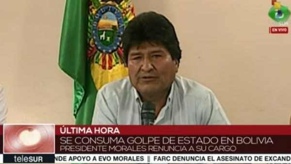 Bolivian President Evo Morales was forced to resign Sunday after two weeks of right-wing violence.